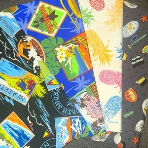 (4) 1/2 yd fabric cuts gorgeous designs 100% cotton and poly-cotton pieces
